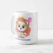 ライオンの引用文漫画ボバティーを飲む。 コーヒーマグカップ (正面左)