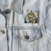 ライオンの形の葬式のbedhead 缶バッジ (インサイチュ)