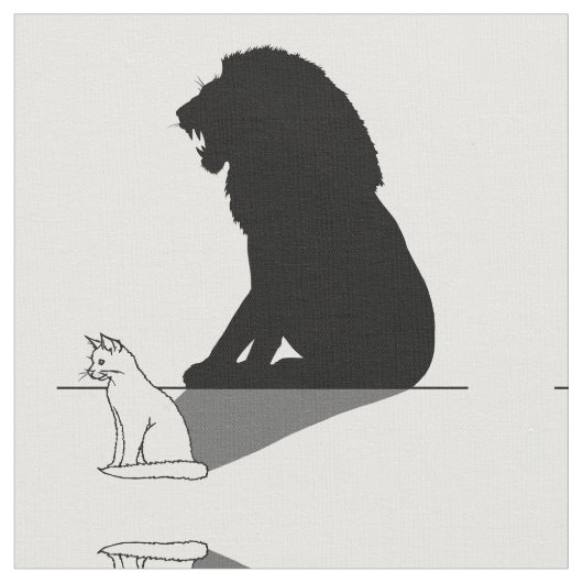 ライオンの影の猫 ファブリック (クローズアップ)