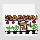 ライオンの後ろ姿のアート 招待状 (正面/裏面)