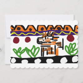 ライオンの後ろ姿のアート 招待状