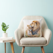 ライオンの恋人を愛する男女のライオン男性 クッション (椅子)