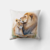 ライオンの恋人を愛する男女のライオン男性 クッション (裏面)