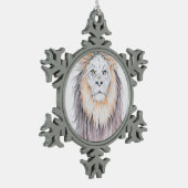 ライオンの悪い毛日の芸術 スノーフレークピューターオーナメント (左)