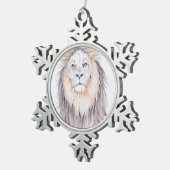 ライオンの悪い毛日の芸術 スノーフレークピューターオーナメント (右)