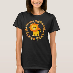 ライオンの曼荼羅の女性のTシャツ Tシャツ