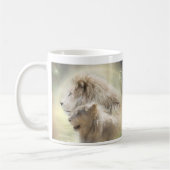 ライオンの月の芸術のマグ コーヒーマグカップ (左)