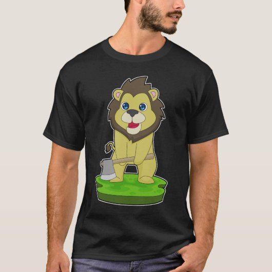 ライオンの木こり斧 Tシャツ (正面)