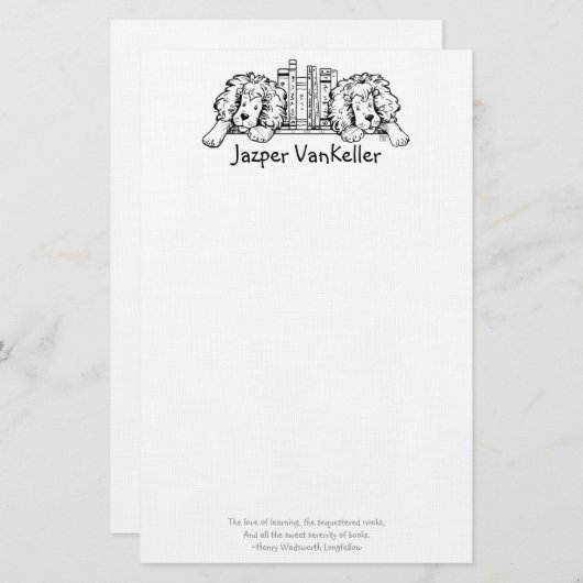 ライオンの本で文房具を終える 便箋 (正面/裏面)