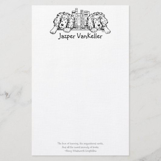 ライオンの本で文房具を終える 便箋 (正面)