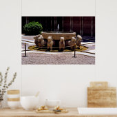 ライオンの泉、アルハンブラ、グラナダ。 ポスター (キッチン)