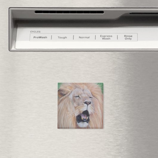 ライオンの活動的な野生動物現実主義の芸術大きな猫磁石 マグネット (インサイチュ (食洗機))