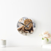 ライオンの海の写真のペンキ ラウンド壁時計 (ホーム)