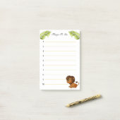 ライオンの漫画と離れ手のひらのアイテムが並ぶ ポストイット (デスク上)