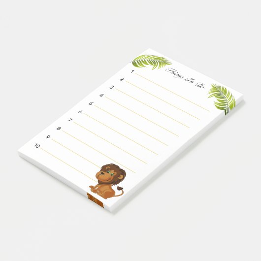 ライオンの漫画と離れ手のひらのアイテムが並ぶ ポストイット (アングル)