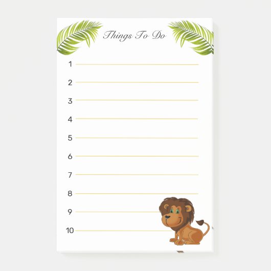 ライオンの漫画と離れ手のひらのアイテムが並ぶ ポストイット (正面)