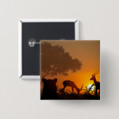 ライオンの狩り 缶バッジ (正面&裏面)