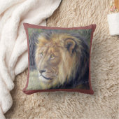 ライオンの王および女王16" x 16"装飾用クッション クッション (ブランケット)