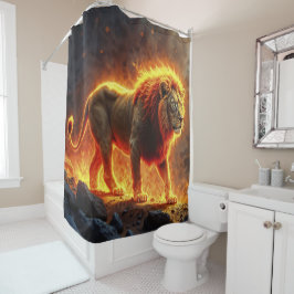 ライオンの王の地獄威厳のある動物 シャワーカーテン
