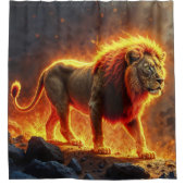 ライオンの王の地獄威厳のある動物 シャワーカーテン (正面)