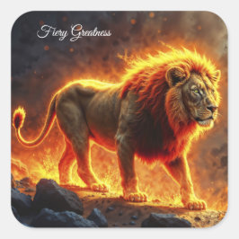 ライオンの王の地獄威厳のある動物 スクエアシール