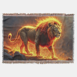 ライオンの王の地獄威厳のある動物 スローブランケット