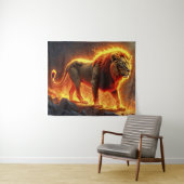 ライオンの王の地獄威厳のある動物 タペストリー (インサイチュ(横))