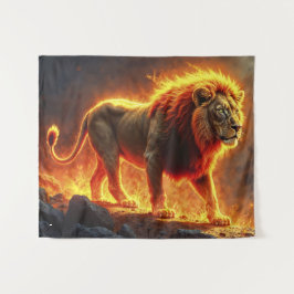 ライオンの王の地獄威厳のある動物 タペストリー