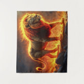 ライオンの王の地獄威厳のある動物 タペストリー (正面)