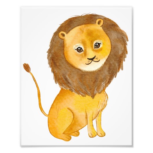 ライオンの王の手が引いた フォトプリント            (正面)