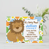 ライオンの王様の誕生日パーティー招待状 招待状 (スタンド正面)