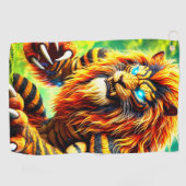 ライオンの生き物 ゴルフタオル (横)