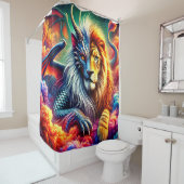 ライオンの生き物 シャワーカーテン (インサイチュ)