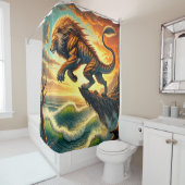 ライオンの生き物 シャワーカーテン (インサイチュ)