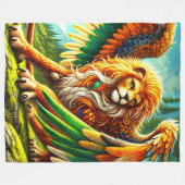 ライオンの生き物 フリースブランケット (正面(横))