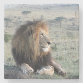 ライオンの石造りのコースター ストーンコースター (正面)