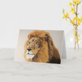 ライオンの空白のな挨拶状 カード (黄色い花)