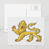 ライオンの立ち上がり衛兵の紋章 ポストカード (正面/裏面)