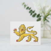 ライオンの立ち上がり衛兵の紋章 ポストカード (スタンド正面)