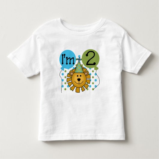 ライオンの第2誕生日のTシャツおよびギフト トドラーTシャツ (正面)