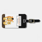 ライオンの結婚カップルのカスタマイズ可能な荷札 ラゲッジタグ (正面横)