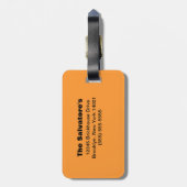 ライオンの結婚カップルのカスタマイズ可能な荷札 ラゲッジタグ (裏面縦)