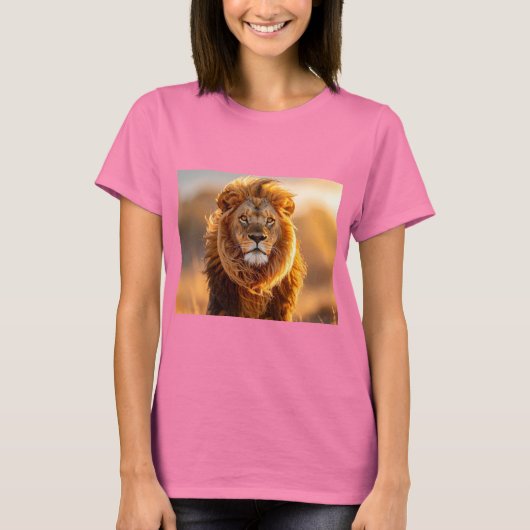 ライオンの絵がプリントされたTシャツ Tシャツ (正面)