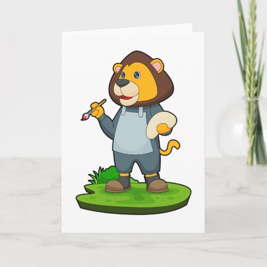 ライオンの絵を描くための筆 カード (正面)