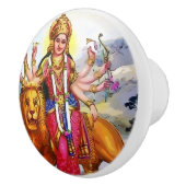 ライオンの絵画の女神Durga セラミックノブ (右)