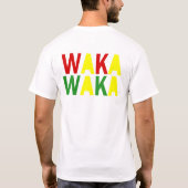 ライオンの緑の鬣のWaka黄色いWakaアフリカのワイシャツ Tシャツ (裏面)