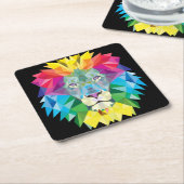 ライオンの虹 スクエアペーパーコースター (アングル)