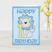 ライオンの誕生日カード カード (黄色い花)