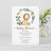 ライオンの赤ちゃんのシャワー（お祝い）- メールで 招待状 (スタンド正面)