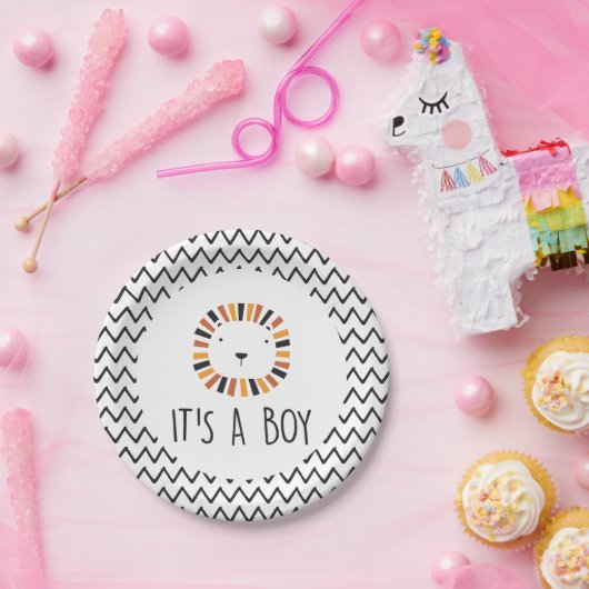 ライオンの赤ちゃんシャワー男の子 ペーパープレート (パーティー)